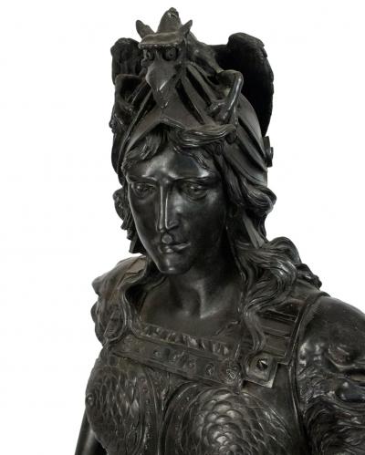 Grecian Bronze Military Woman Figure