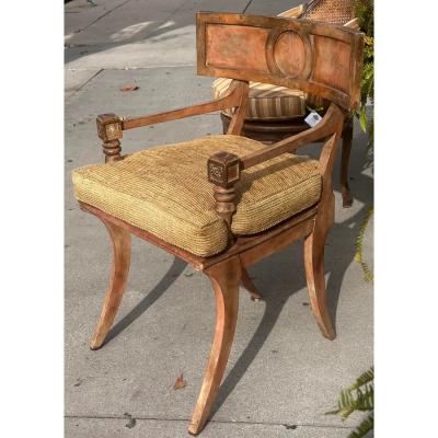 Greco Roman Egyptian Style Klismos Chair Cleopatra Movie Set