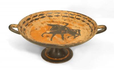 Greek Style Painted Terra Cotta Centerpiece