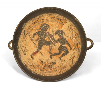 Greek Style Painted Terra Cotta Centerpiece