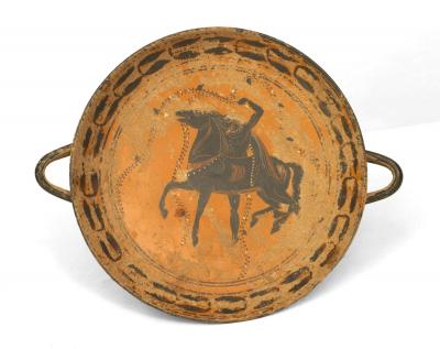 Greek Style Painted Terra Cotta Centerpiece