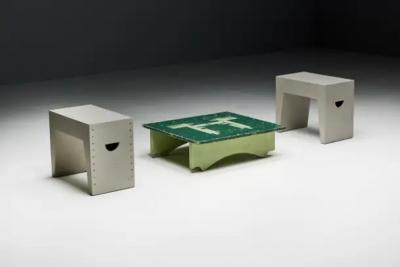 Green Art Populaire Side Table France 19th Century