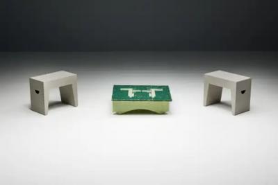 Green Art Populaire Side Table France 19th Century