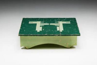 Green Art Populaire Side Table France 19th Century