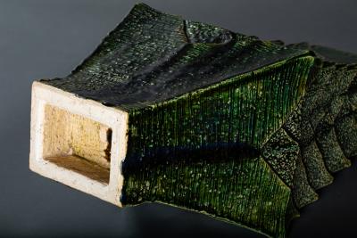 Green Ceramic Oribe Vase