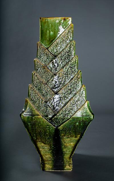 Green Ceramic Oribe Vase