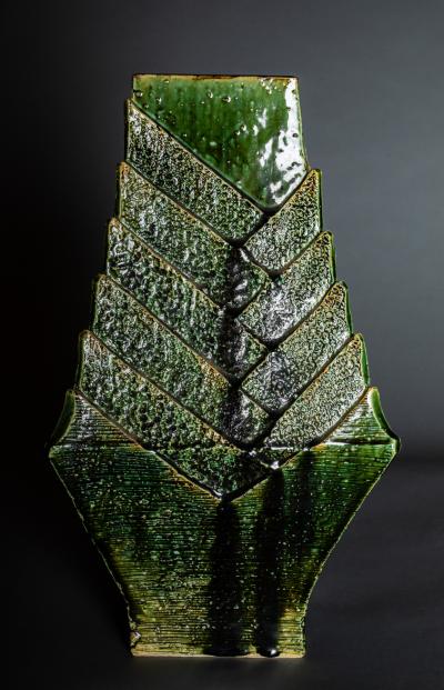 Green Ceramic Oribe Vase