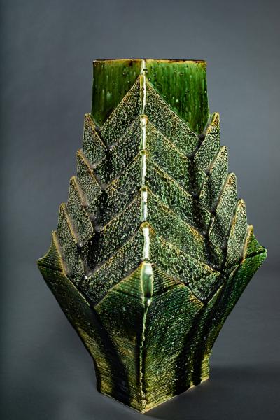 Green Ceramic Oribe Vase