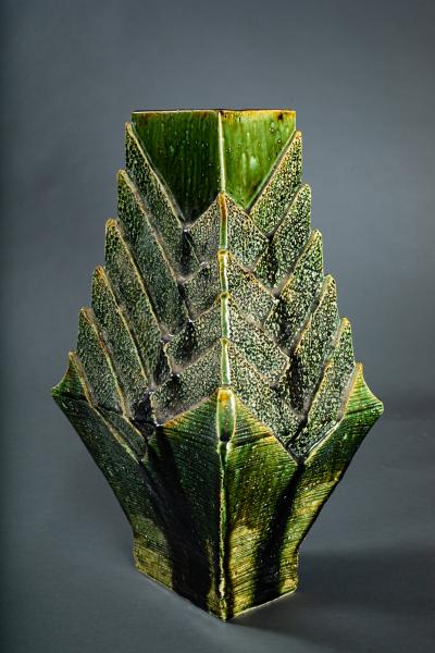 Green Ceramic Oribe Vase