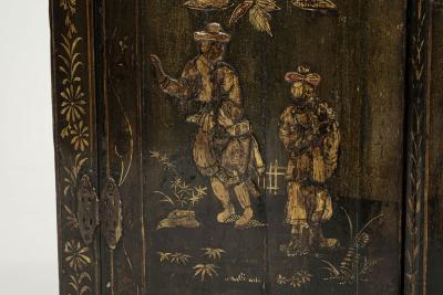 Green Chinoiserie George III Hanging Corner Cupboard