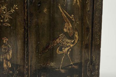 Green Chinoiserie George III Hanging Corner Cupboard