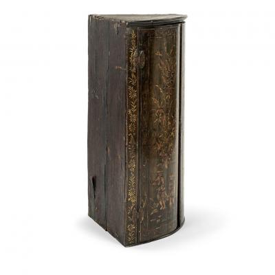 Green Chinoiserie George III Hanging Corner Cupboard