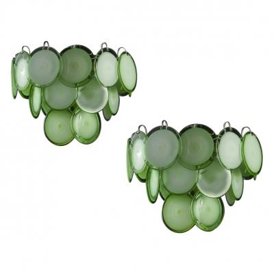 Green Disc Murano Chandelier 1970s