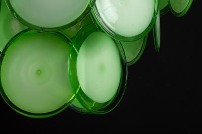 Green Disc Murano Chandelier 1970s