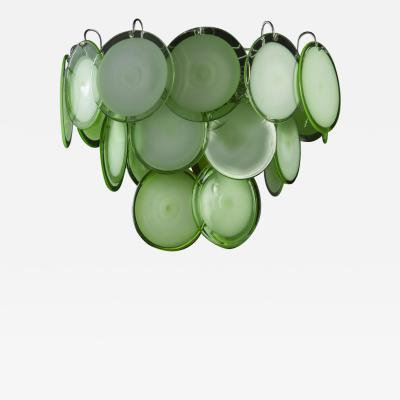 Green Disc Murano Chandelier 1970s