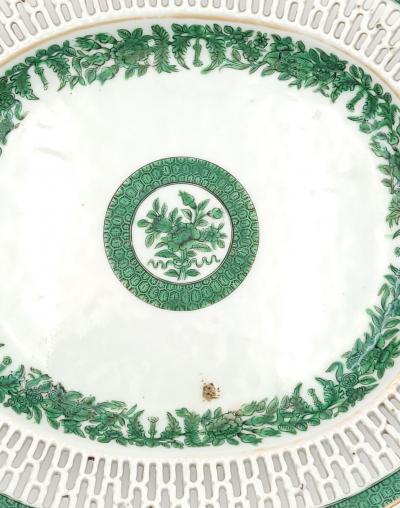 Green Fitzhugh Reticulated Plate China circa 1800