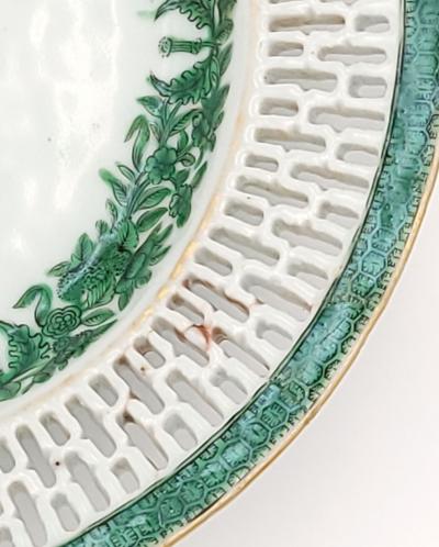 Green Fitzhugh Reticulated Plate China circa 1800