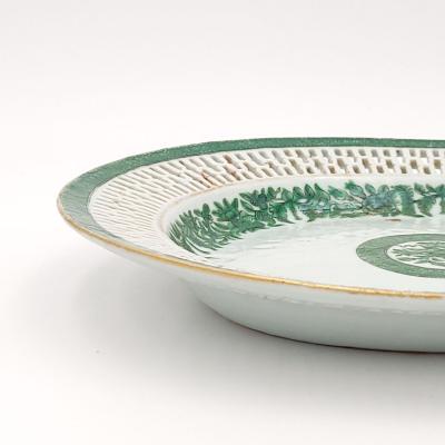 Green Fitzhugh Reticulated Plate China circa 1800