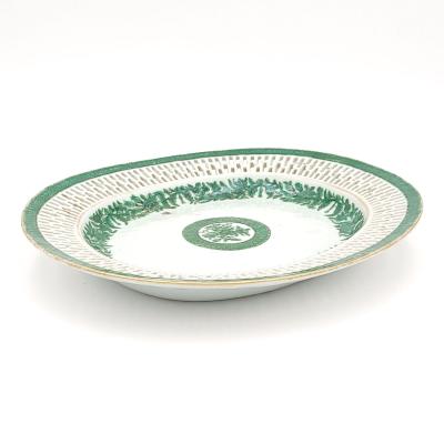Green Fitzhugh Reticulated Plate China circa 1800