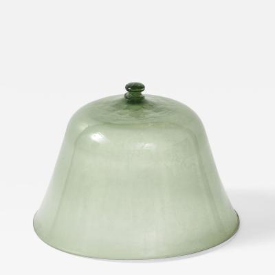 Green Glass Melon Cloche with Knob England 19th C 