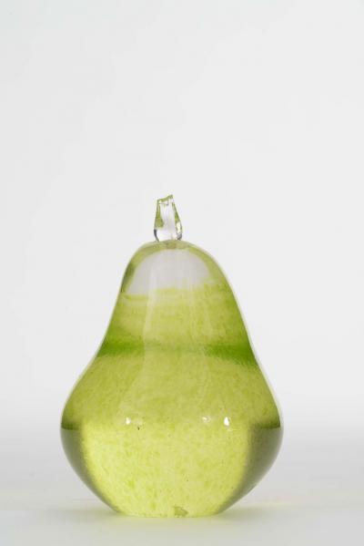 Green Glass Pear Paperweights