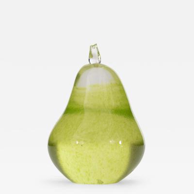 Green Glass Pear Paperweights