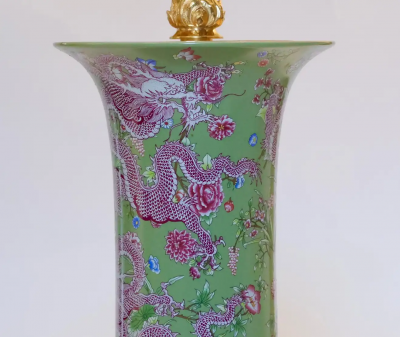 Green Glazed Porcelain Lamps