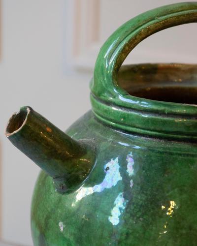 Green Glazed Terracotta Jug Late 19th Early 20th Century