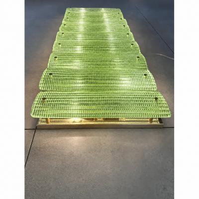 Green Italian Luxury Brass Wall Sconce in Diamanted Murano Glass and Flush Mount