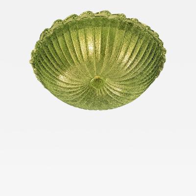 Green Murano Glass Italian Graniglia Budino Flush Mount in 70 Style