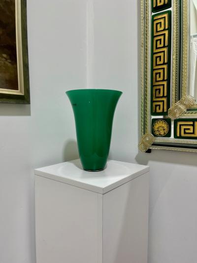 Green Murano Glass Vase by Mazzega