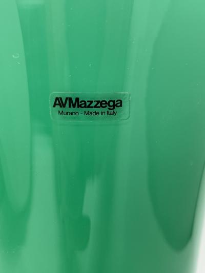 Green Murano Glass Vase by Mazzega