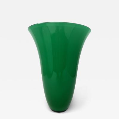 Green Murano Glass Vase by Mazzega