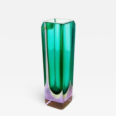 Green Murano glass vase 1970s