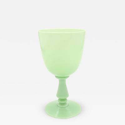 Green Opaline Glass Chalice France circa 1920