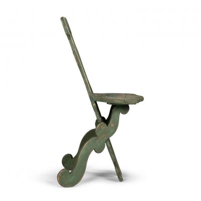 Green Painted Folk Art Swedish Chair