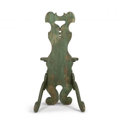 Green Painted Folk Art Swedish Chair
