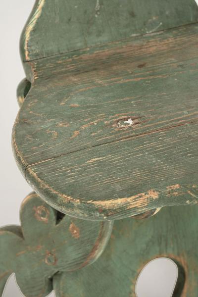 Green Painted Folk Art Swedish Chair
