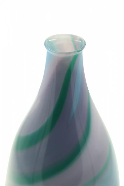Green Purple and Blue Tapered Art Glass Vase