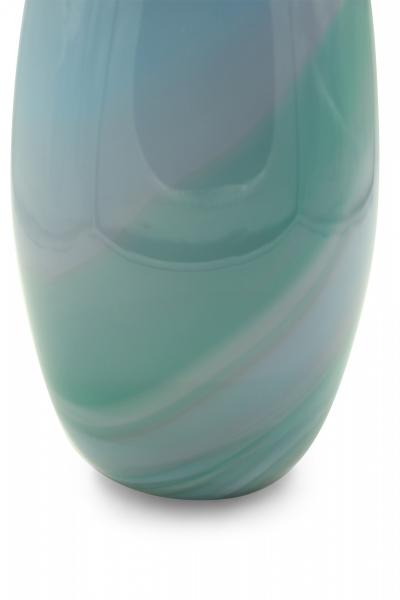 Green Purple and Blue Tapered Art Glass Vase