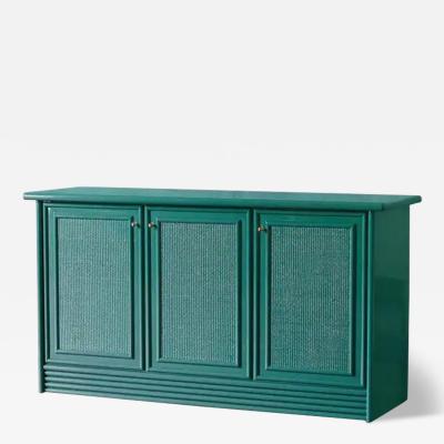 Green Sideboard With Brass Details Lacquered Series