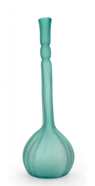 Green Tinted Glass Bud Vase