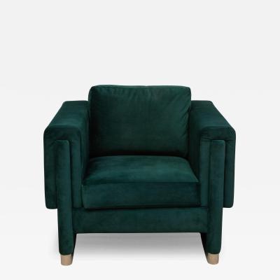 Green Velvet Chair with Stainless Steel Details by MOGUL IN STOCK