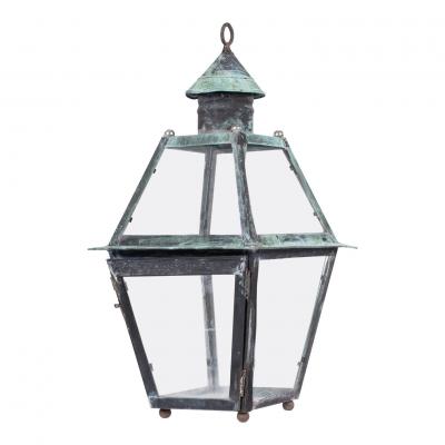 Green Verdigris French Copper Lantern