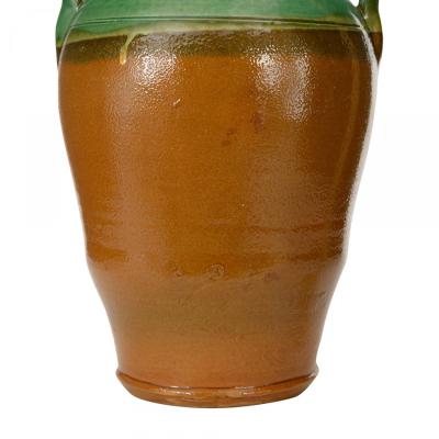 Green and Brown Glazed Ceramic Urn