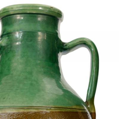 Green and Brown Glazed Ceramic Urn