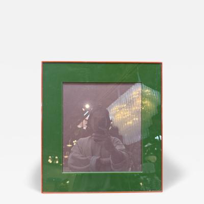 Green and Red Enamel Square Photo Frame