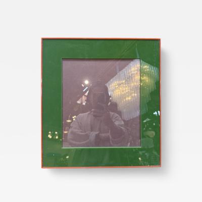 Green and Red Enamel Square Photo Frame