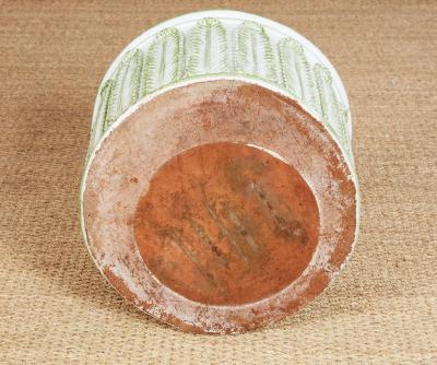 Green and White Fern Leaf Planter