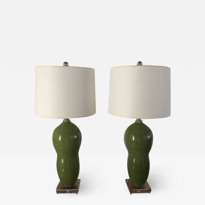 Green ceramic table lamps